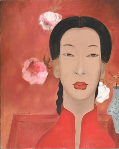 Portrait of a Woman with Flowers - Li Shuang