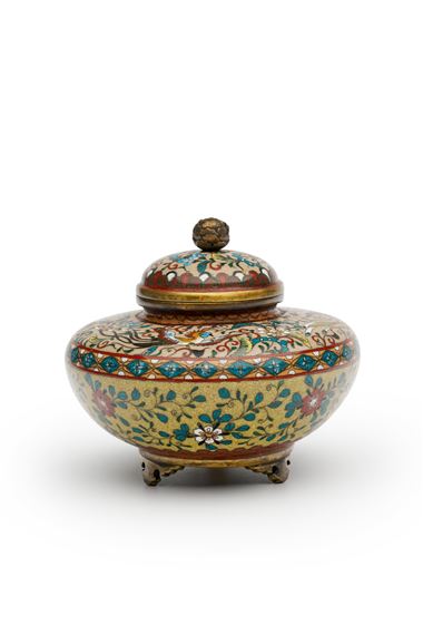 A cloisonné enamel koro and cover - Namikawa Yasuyuki