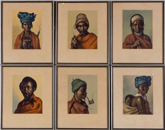set of 6x colour prints depicting African portraits - Constance Helen Greaves
