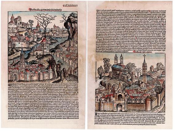 Nuremberg Chronicle -Westvalia Germanie / Bassia Germanie - 1493 by Michael Wolgemut, 1493