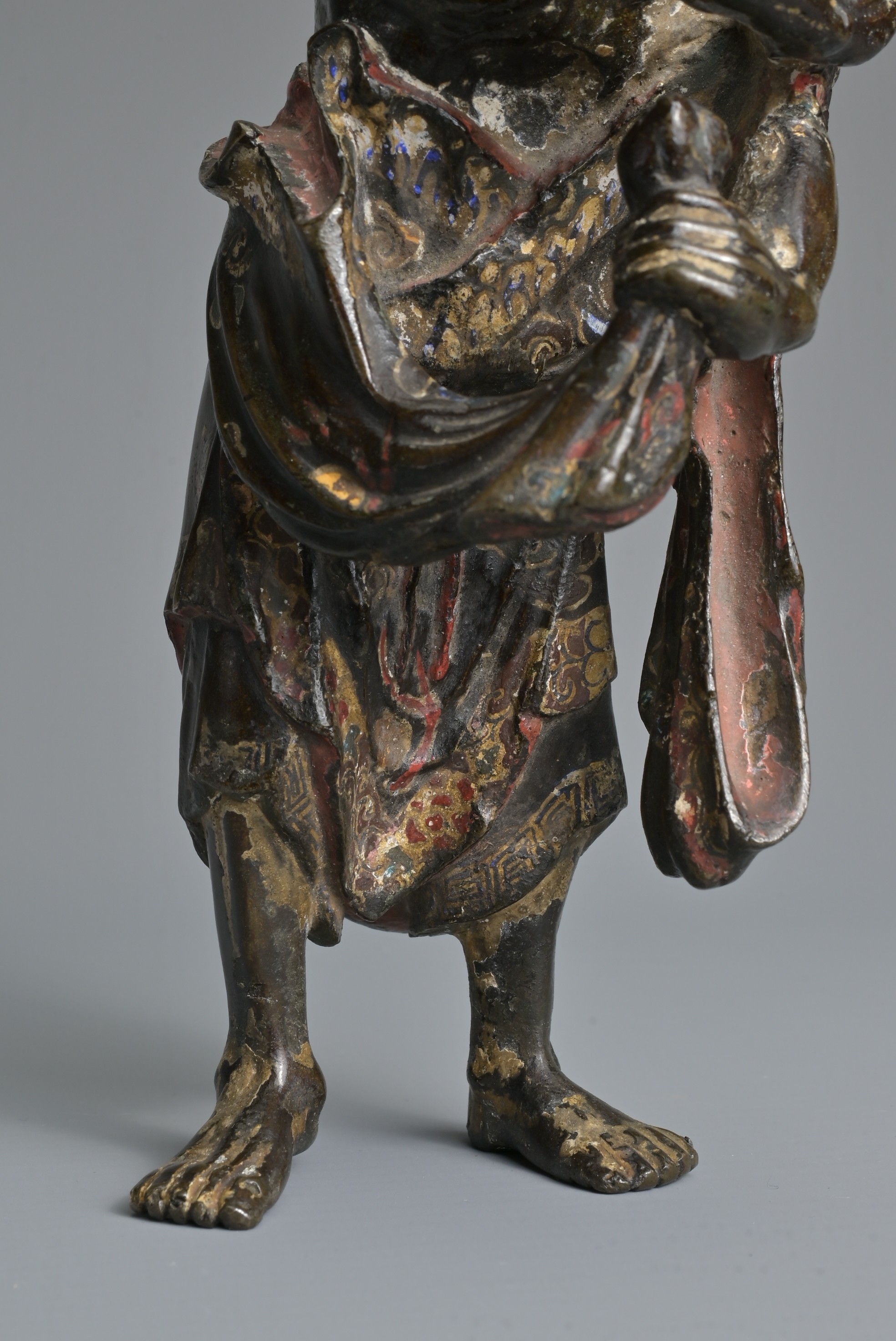 Artwork by Chinese School, A CHINESE HEAVILY CAST BRONZE MODEL OF A LUOHAN, Made of Bronze