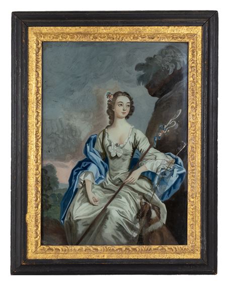 A CHINESE EXPORT REVERSE GLASS PAINTING, QING DYNASTY