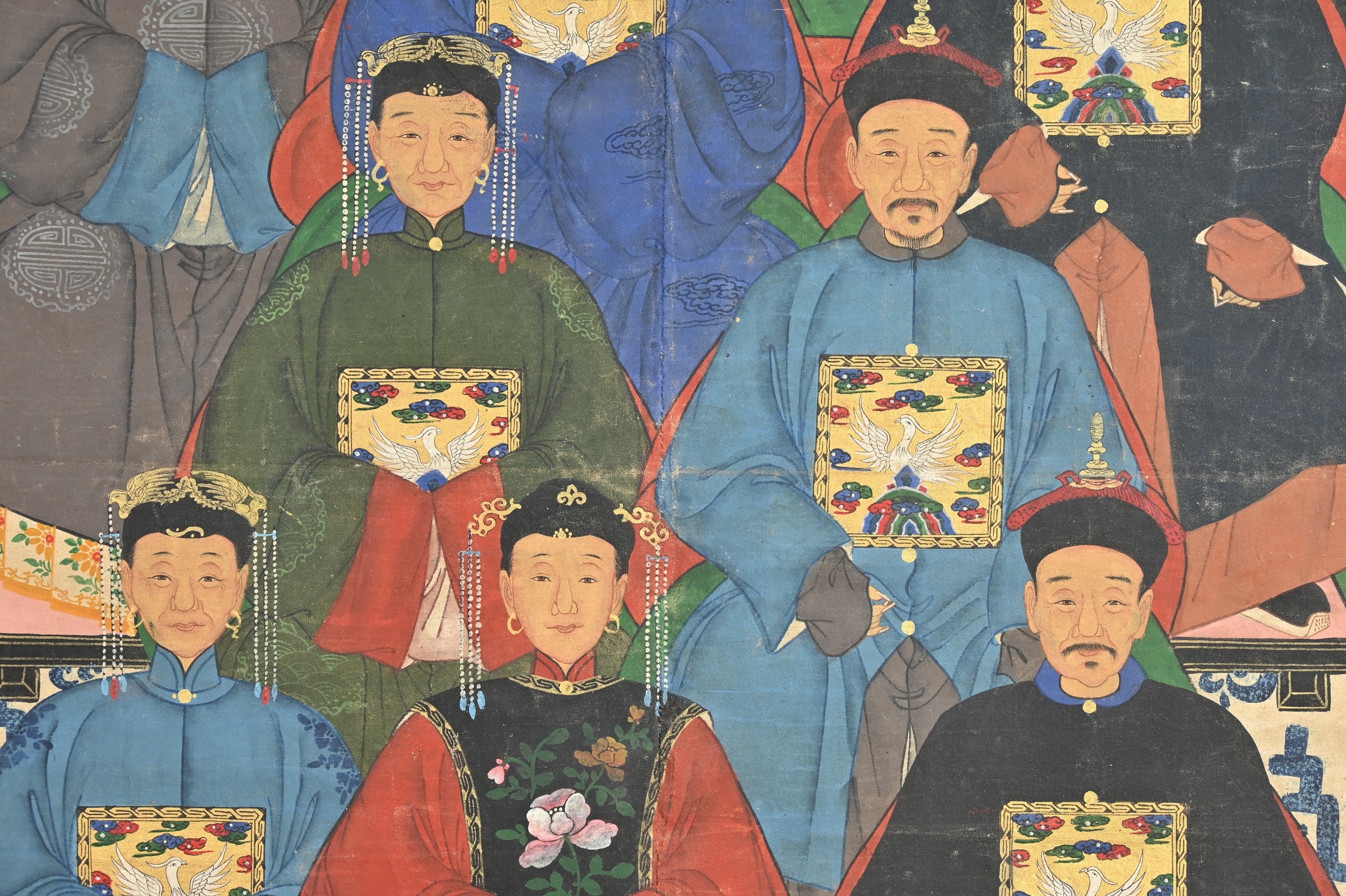 Artwork by Chinese School, A LARGE CHINESE ANCESTOR PORTRAIT ON CANVAS, Made of Canvas