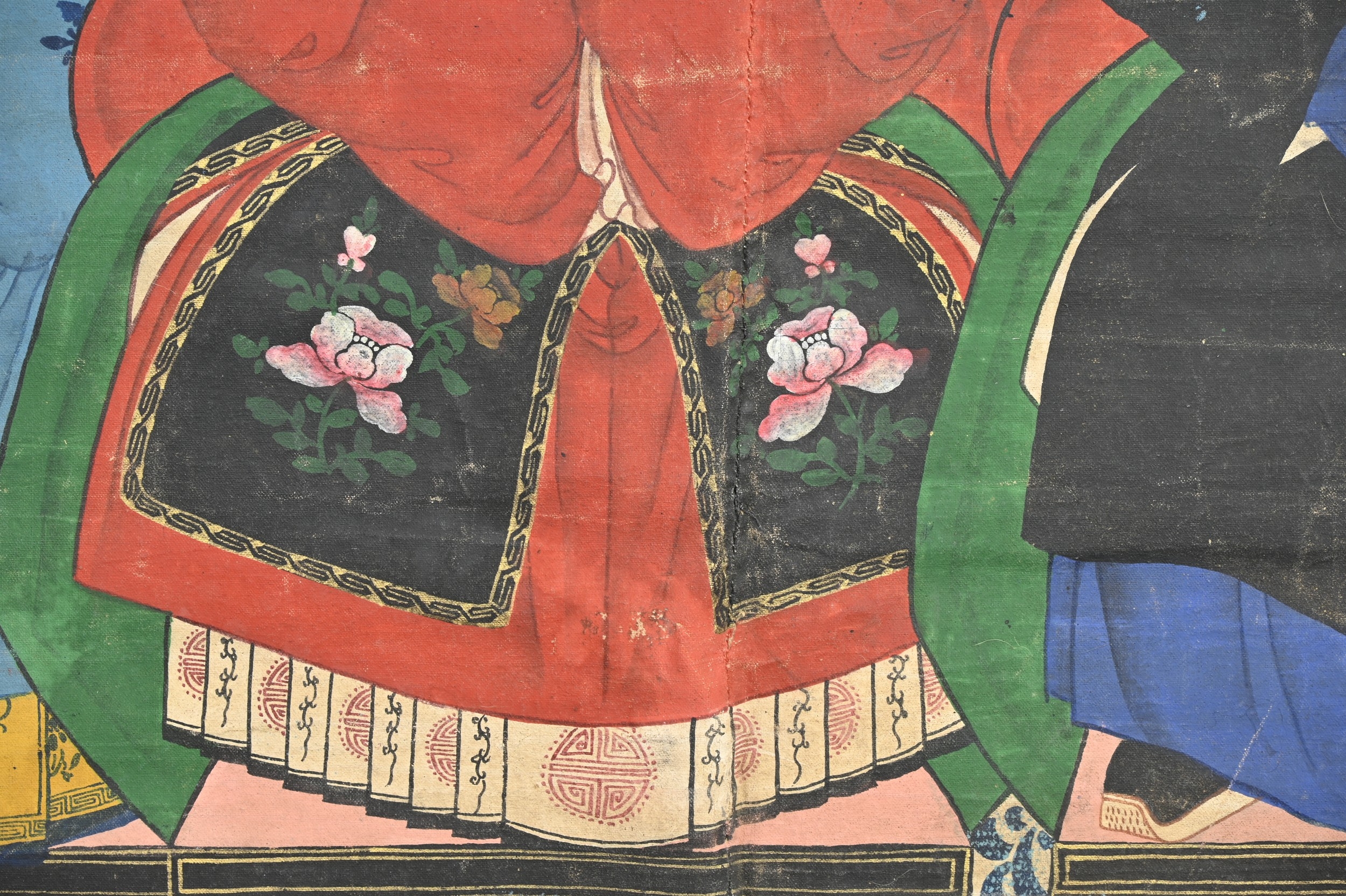 Artwork by Chinese School, A LARGE CHINESE ANCESTOR PORTRAIT ON CANVAS, Made of Canvas