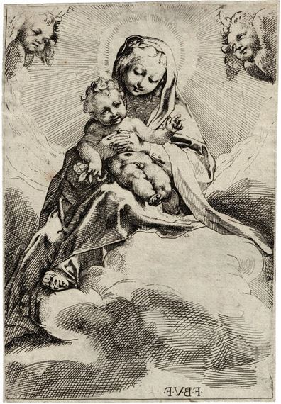 Madonna on the clouds by Federico Barocci, circa 1580-1620