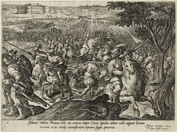 Giovanni de Medici defeated in Parma by Hendrick Goltzius, 1583