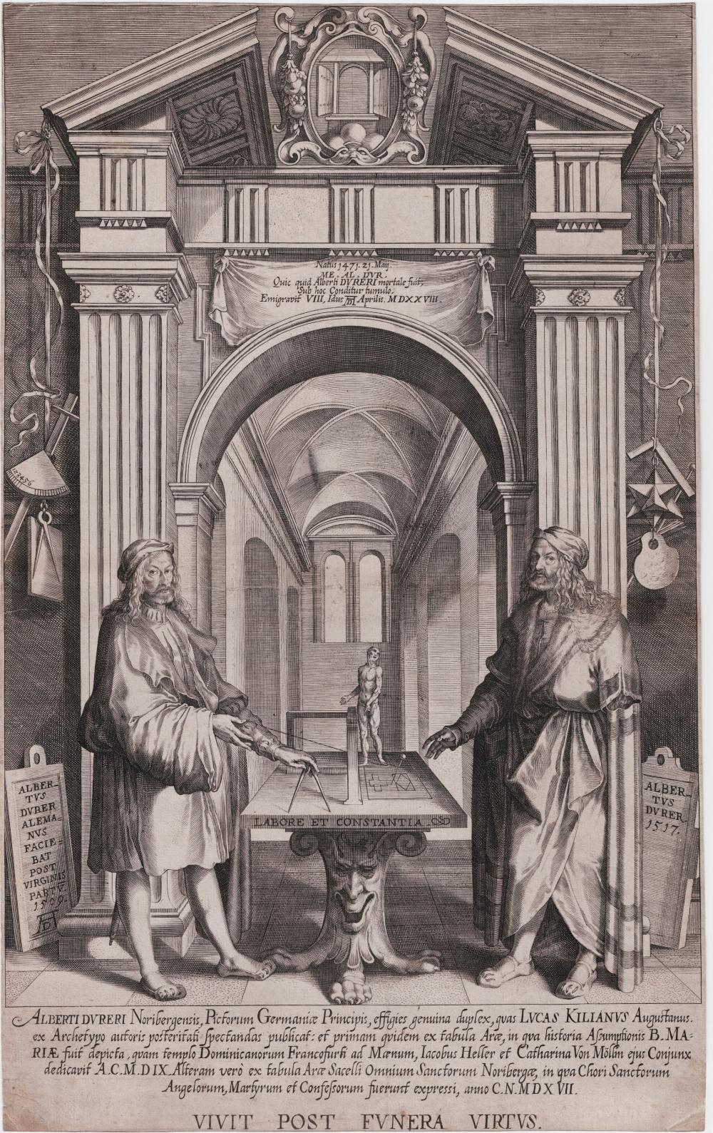 Artwork by Lucas Kilian, Double portrait of Albrecht Dürer, Made of Engraving