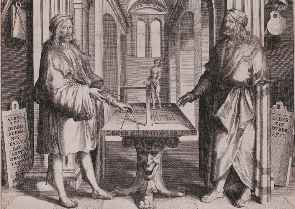 Artwork by Lucas Kilian, Double portrait of Albrecht Dürer, Made of Engraving