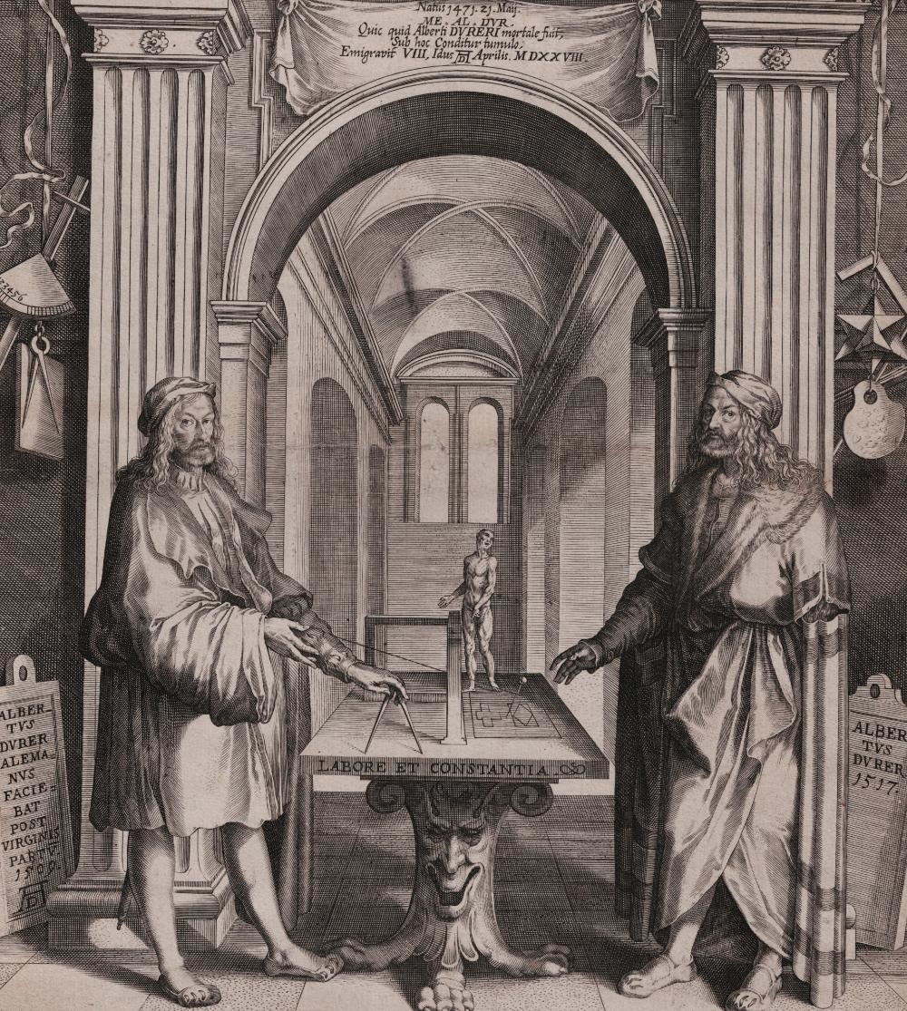 Artwork by Lucas Kilian, Double portrait of Albrecht Dürer, Made of Engraving