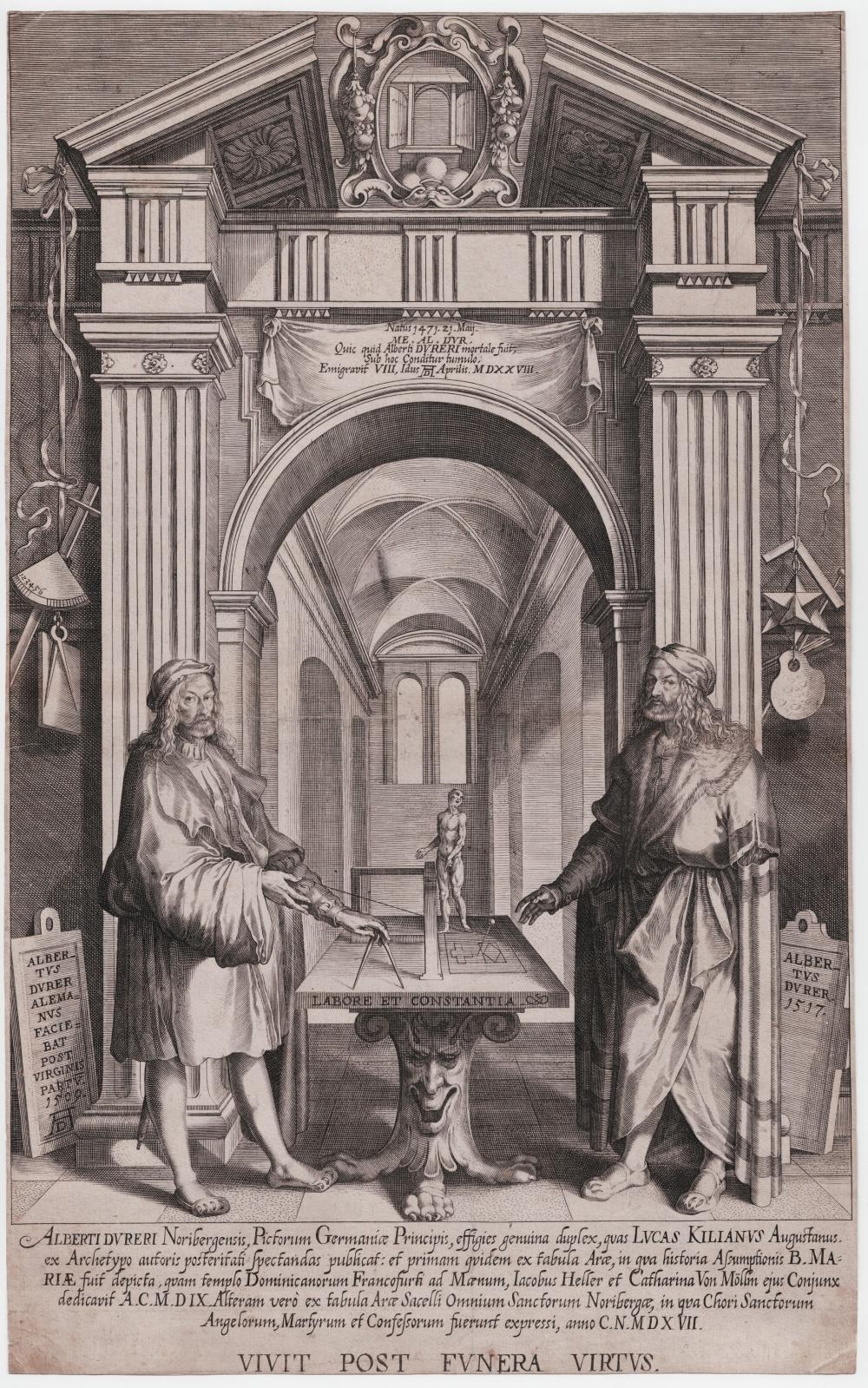 Artwork by Lucas Kilian, Double portrait of Albrecht Dürer, Made of Engraving