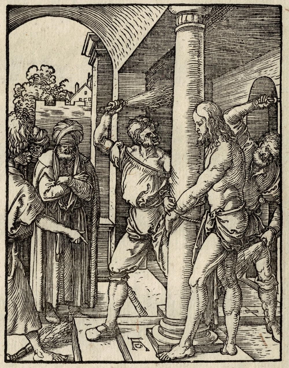 Artwork by Albrecht Dürer, Flagellation of Christ, Made of Woodcut
