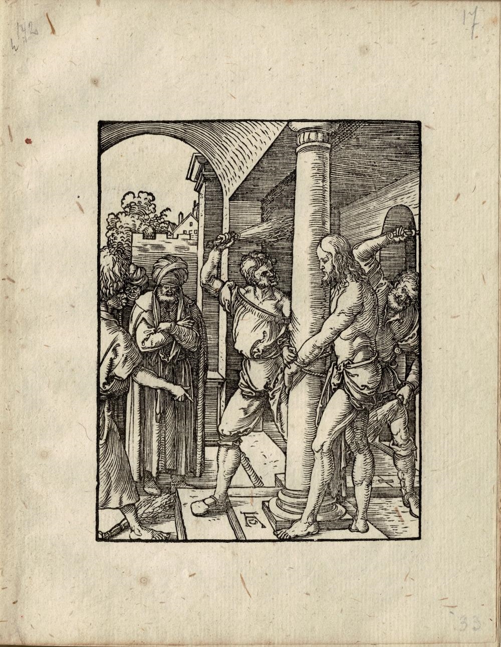 Artwork by Albrecht Dürer, Flagellation of Christ, Made of Woodcut
