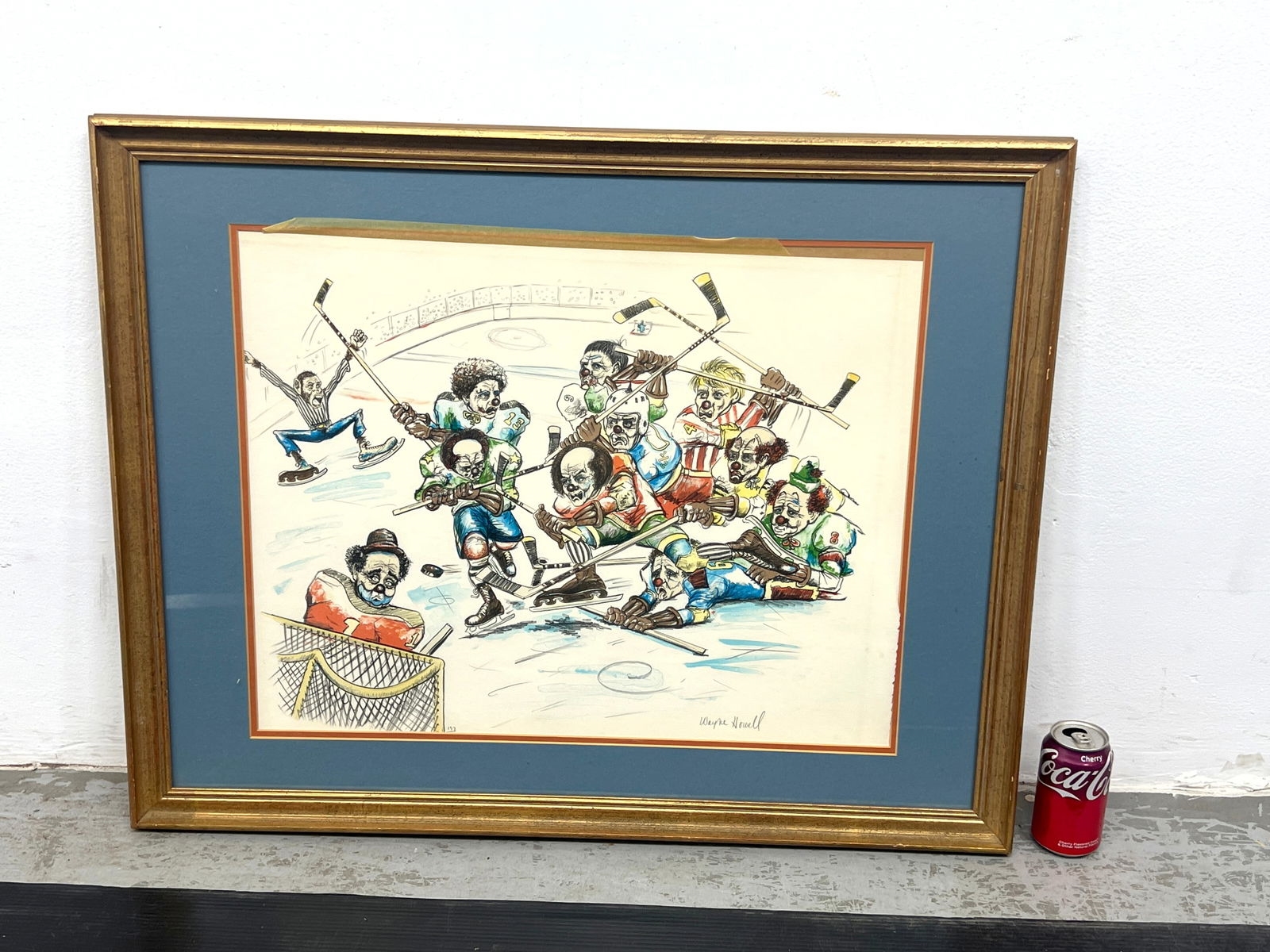 Wayne Howell | Clowns Playing Ice Hockey | MutualArt