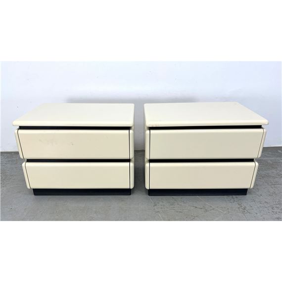 Pair Mid Century Modern Side Table Night Stands - Roger Rougier