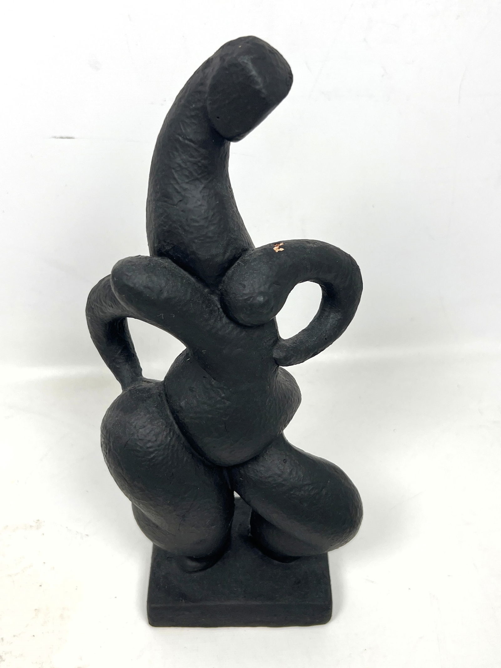 Artwork by Frederick Weinberg, Pair Mid Century Modern Stylized Frederic Weinberg Painted Plaster Figurines Sculptures, Made of Painted Plaster