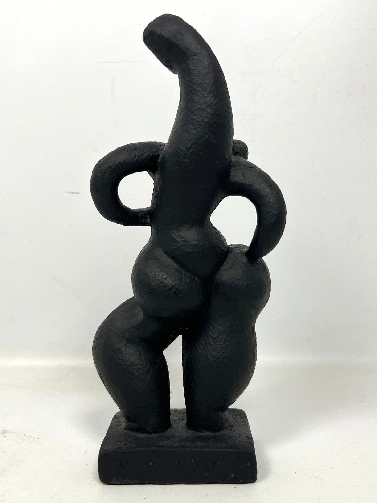 Artwork by Frederick Weinberg, Pair Mid Century Modern Stylized Frederic Weinberg Painted Plaster Figurines Sculptures, Made of Painted Plaster