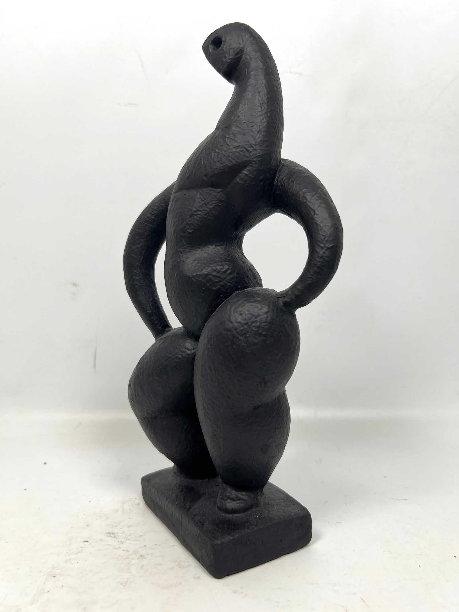 Artwork by Frederick Weinberg, Pair Mid Century Modern Stylized Frederic Weinberg Painted Plaster Figurines Sculptures, Made of Painted Plaster