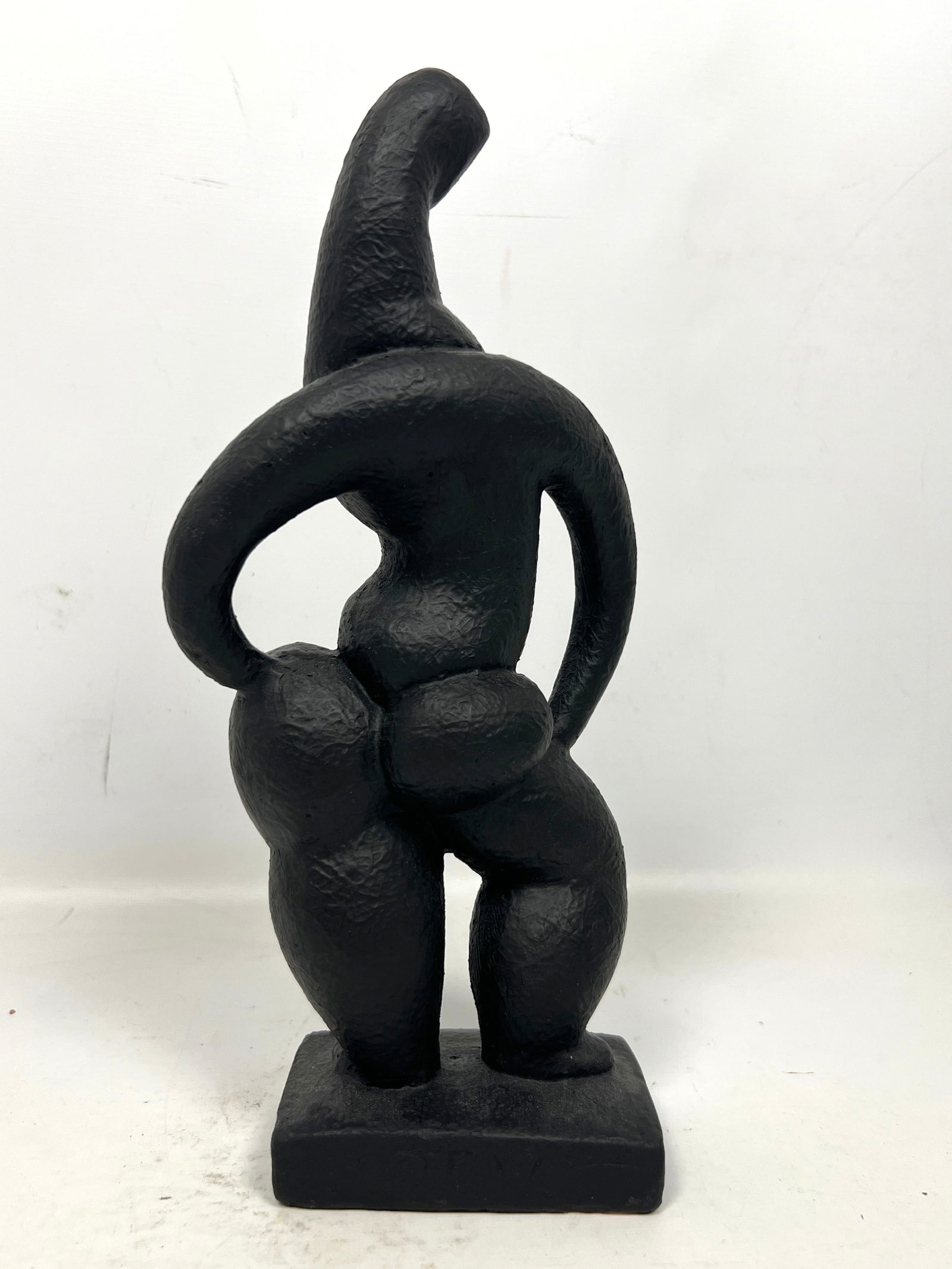 Artwork by Frederick Weinberg, Pair Mid Century Modern Stylized Frederic Weinberg Painted Plaster Figurines Sculptures, Made of Painted Plaster