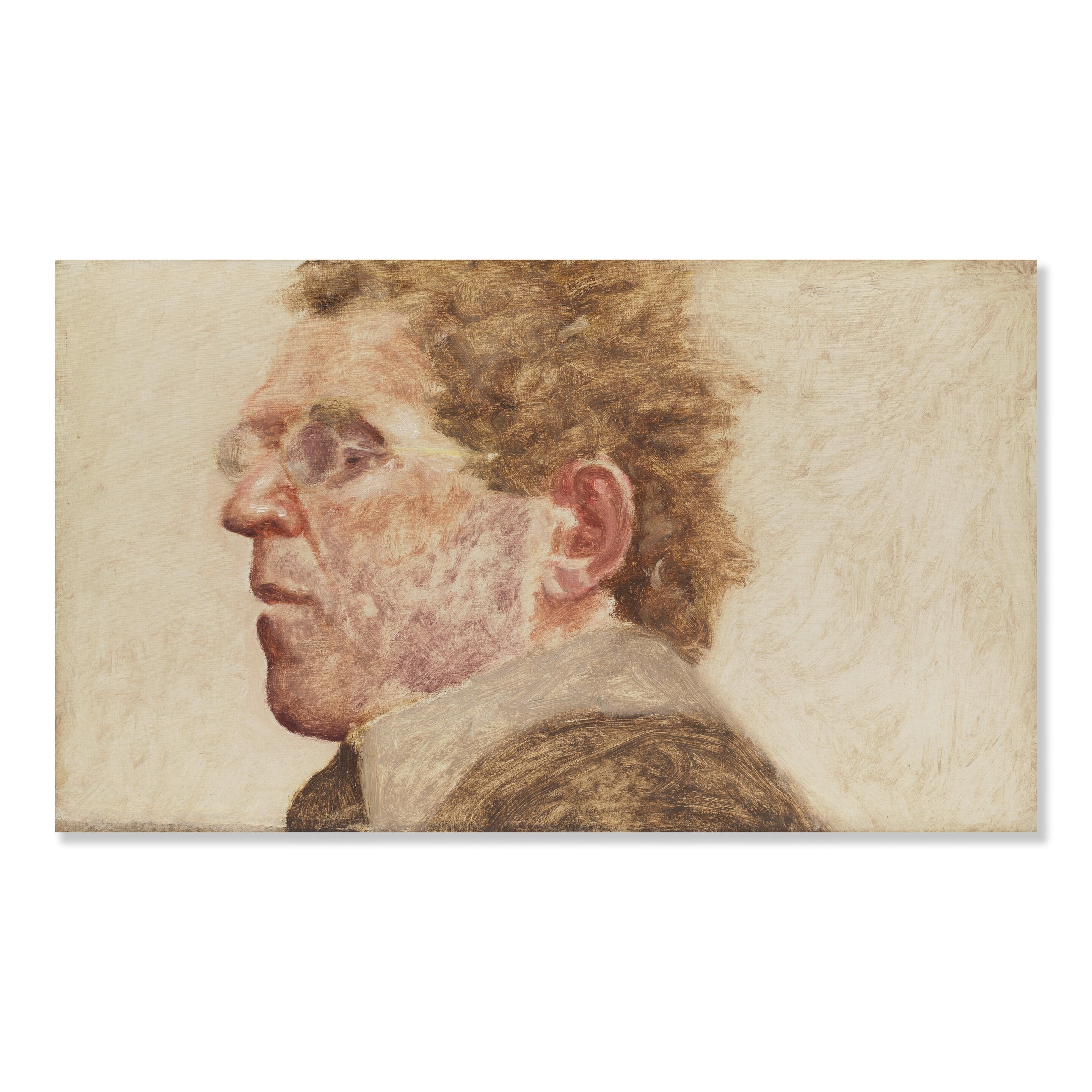 Artwork by Avigdor Arikha, Self portrait in profile, Made of oil on canvas