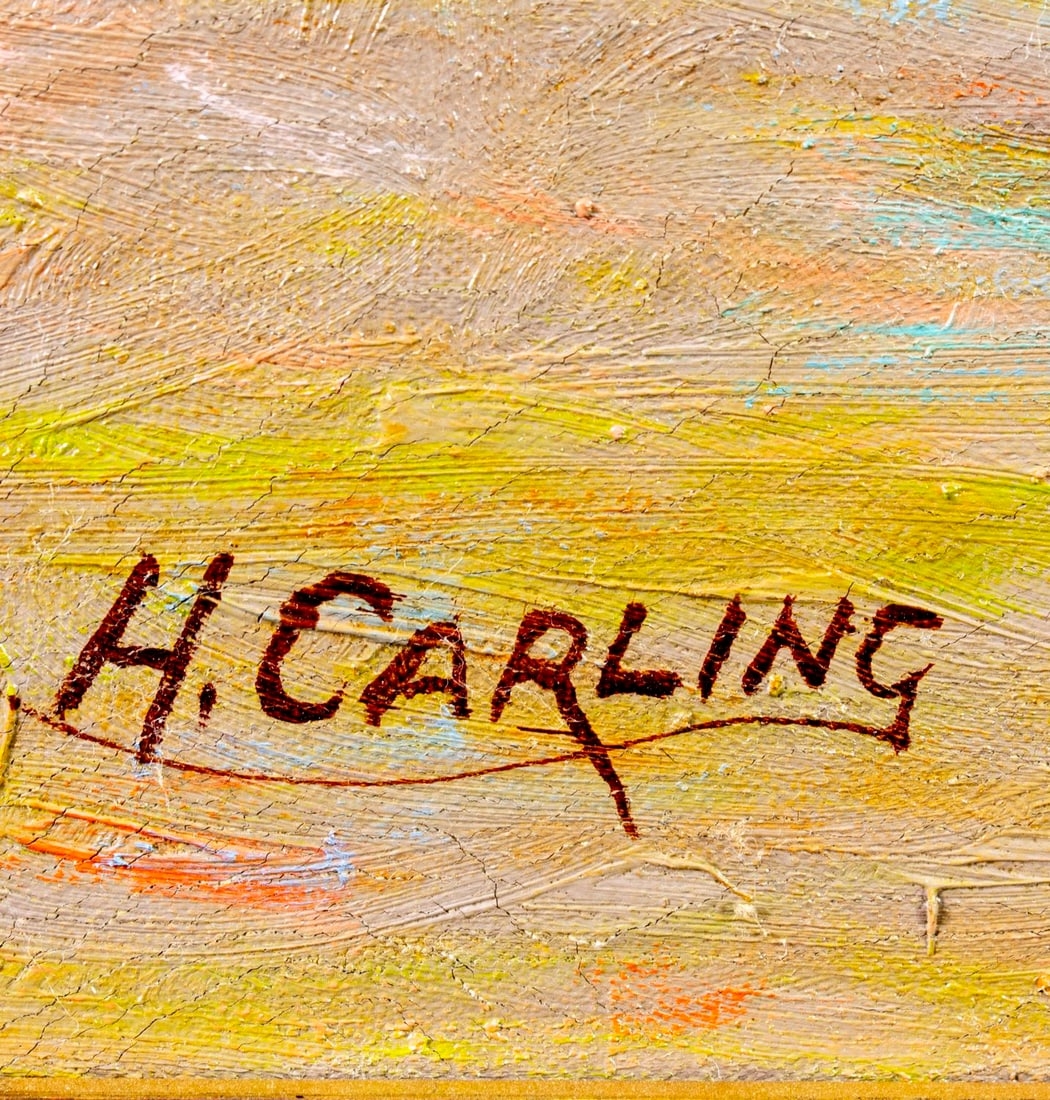 Artwork by Henry Carling, Desert Scene with Camel and Bedouins, Made of Oil On Canvas