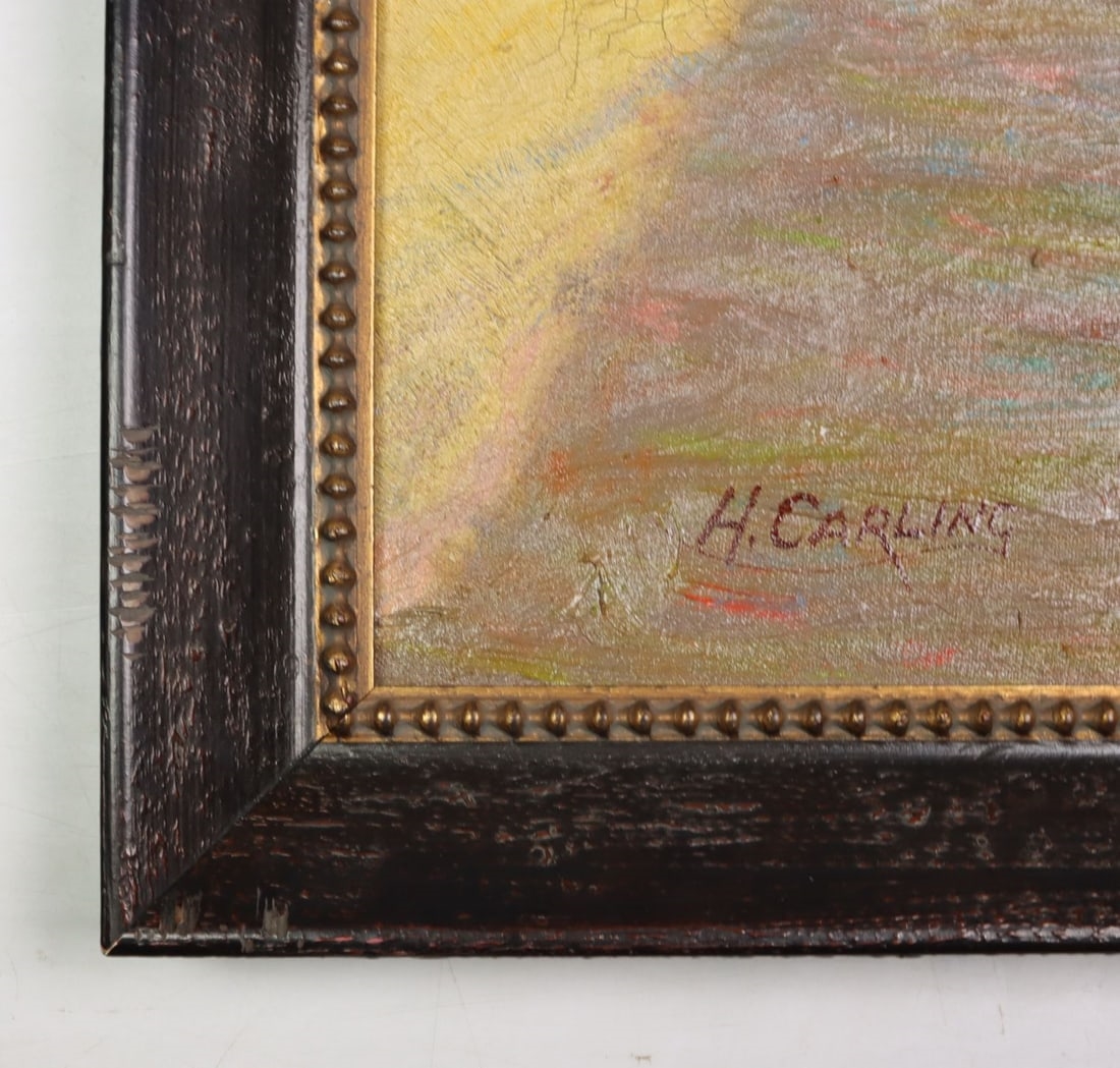 Artwork by Henry Carling, Desert Scene with Camel and Bedouins, Made of Oil On Canvas