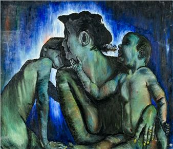 Mother with Children - Thomas Smith (pennsylvania, Mid 20 Century)