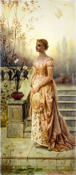 Lady with Hat - Charles Frederick Lowcock