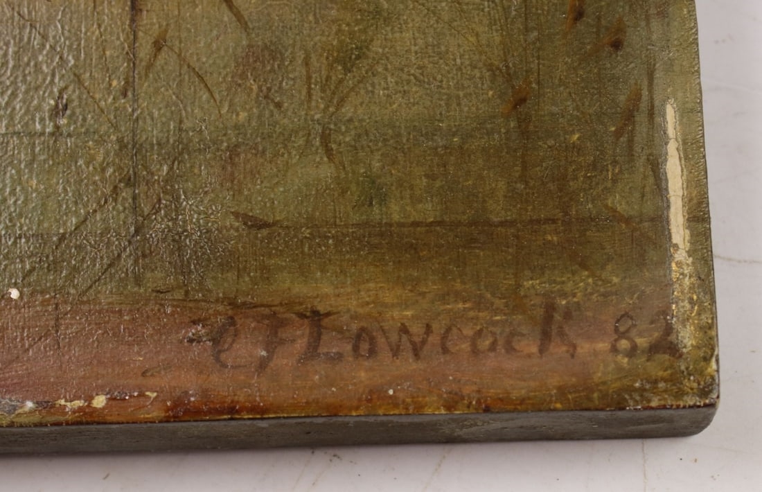 Artwork by Charles Frederick Lowcock, Lady with Hat, Made of Oil On Board