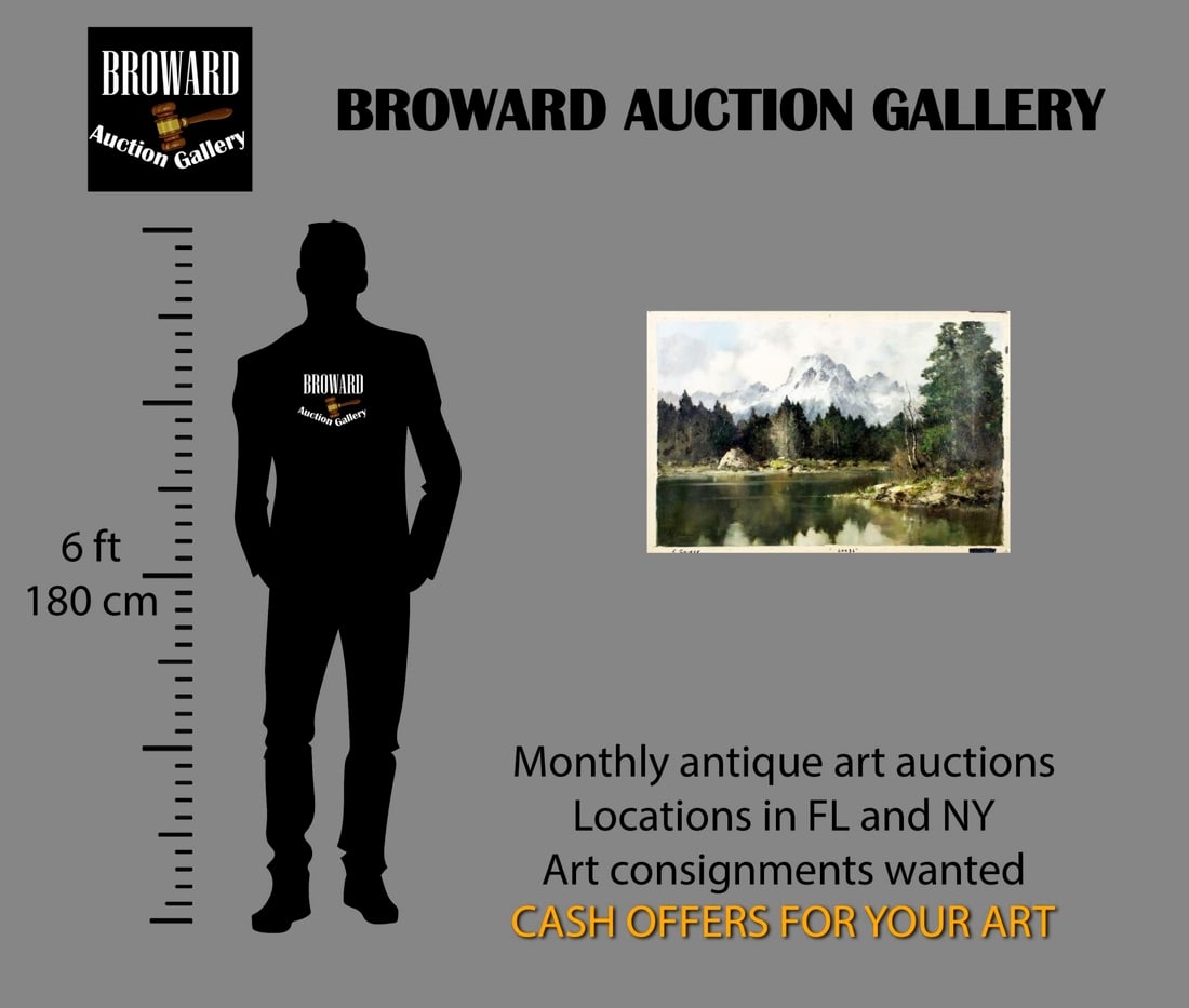 Artwork by Erich Griese, Alpine Lake Landscape, Made of Oil On Canvas