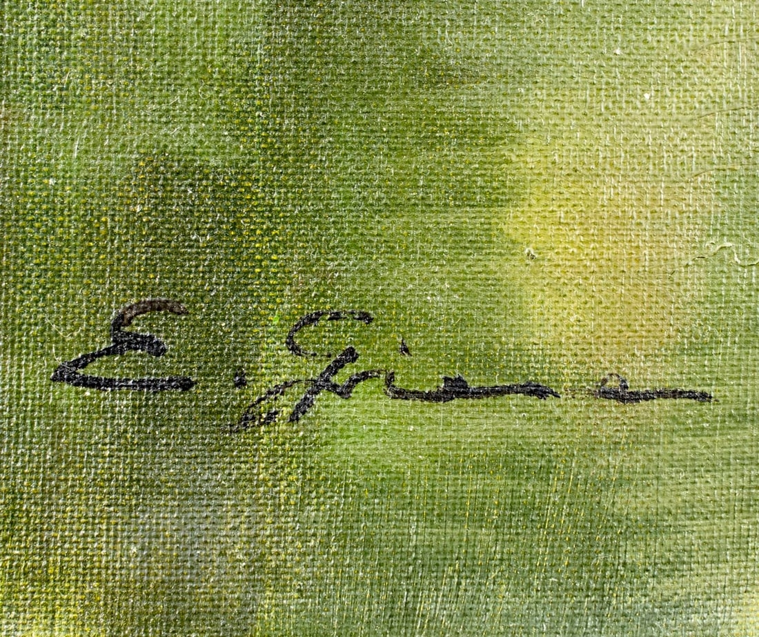 Artwork by Erich Griese, Alpine Lake Landscape, Made of Oil On Canvas