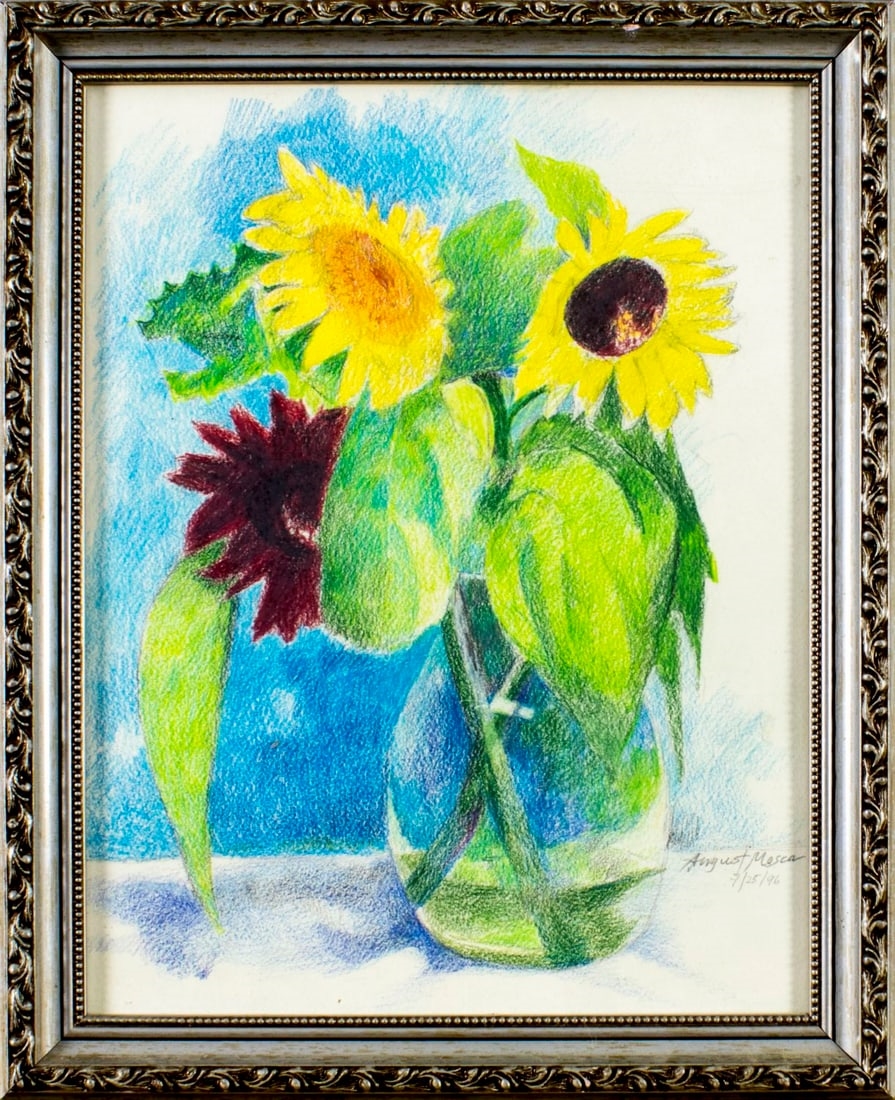 August Mosca | Still Life with Vase of Flowers (1996) | MutualArt