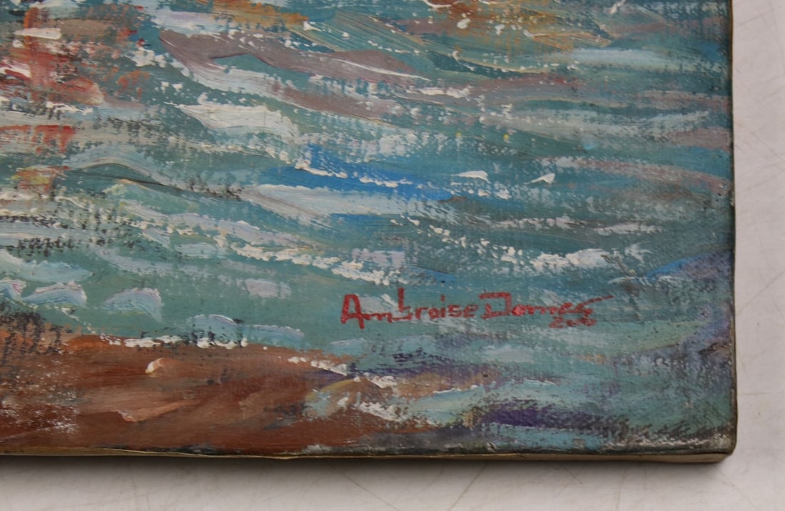 Artwork by Ambroise Domes, Haitian River Scene, Made of Oil On Canvas