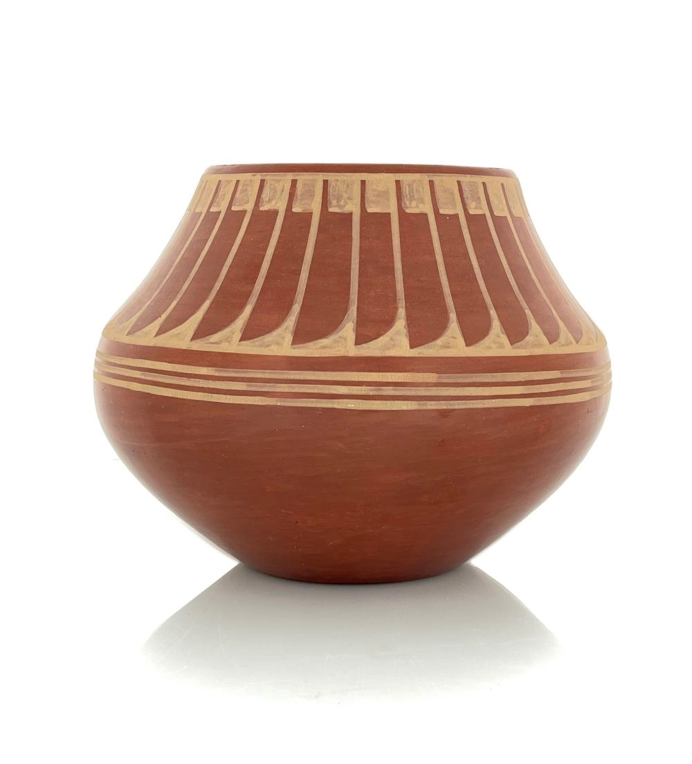 Artwork by Maria Montoya Martinez, Popovi Da, San Ildefonso Redware Pottery Jar, Made of Pottery, Ceramic