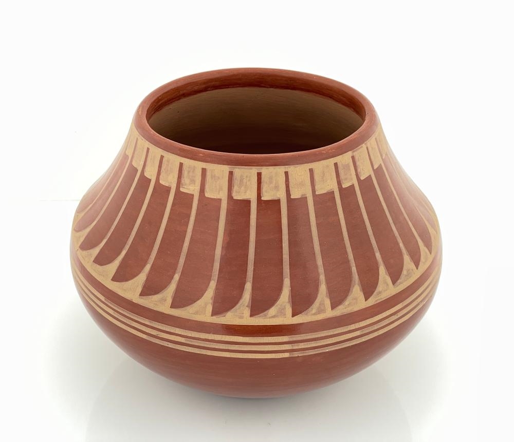 Artwork by Maria Montoya Martinez, Popovi Da, San Ildefonso Redware Pottery Jar, Made of Pottery, Ceramic