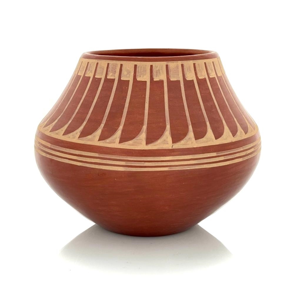 Artwork by Maria Montoya Martinez, Popovi Da, San Ildefonso Redware Pottery Jar, Made of Pottery, Ceramic