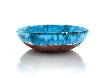 Turquoise Glaze Ceramic Bowl - Ted DeGrazia