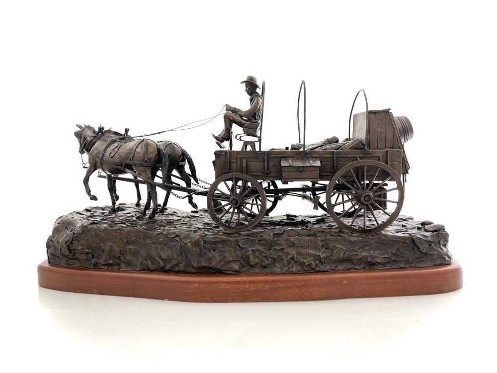 Artwork by John Harper, Cowboy Kitchen, Made of Bronze Sculpture
