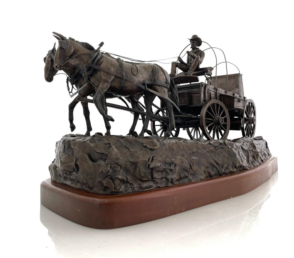 Artwork by John Harper, Cowboy Kitchen, Made of Bronze Sculpture