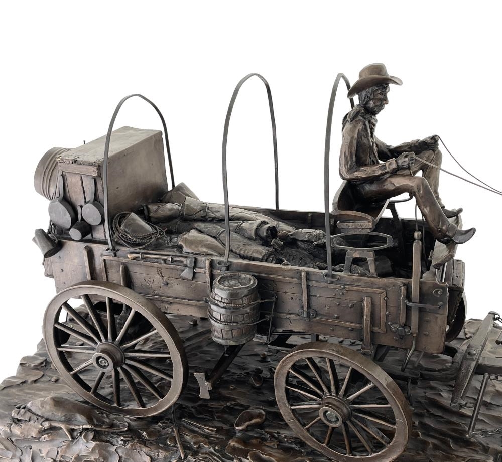 Artwork by John Harper, Cowboy Kitchen, Made of Bronze Sculpture