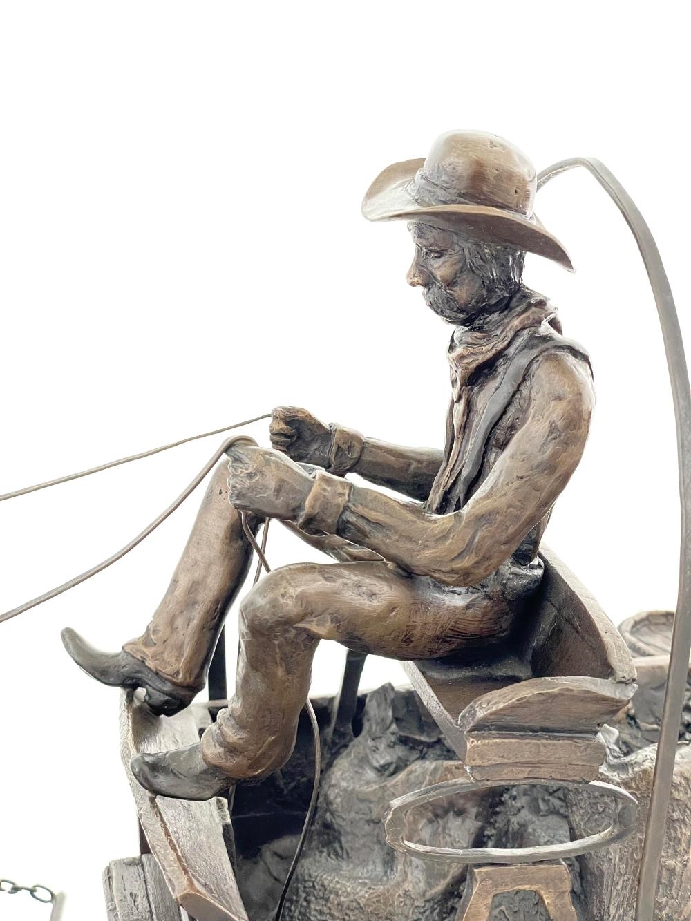 Artwork by John Harper, Cowboy Kitchen, Made of Bronze Sculpture