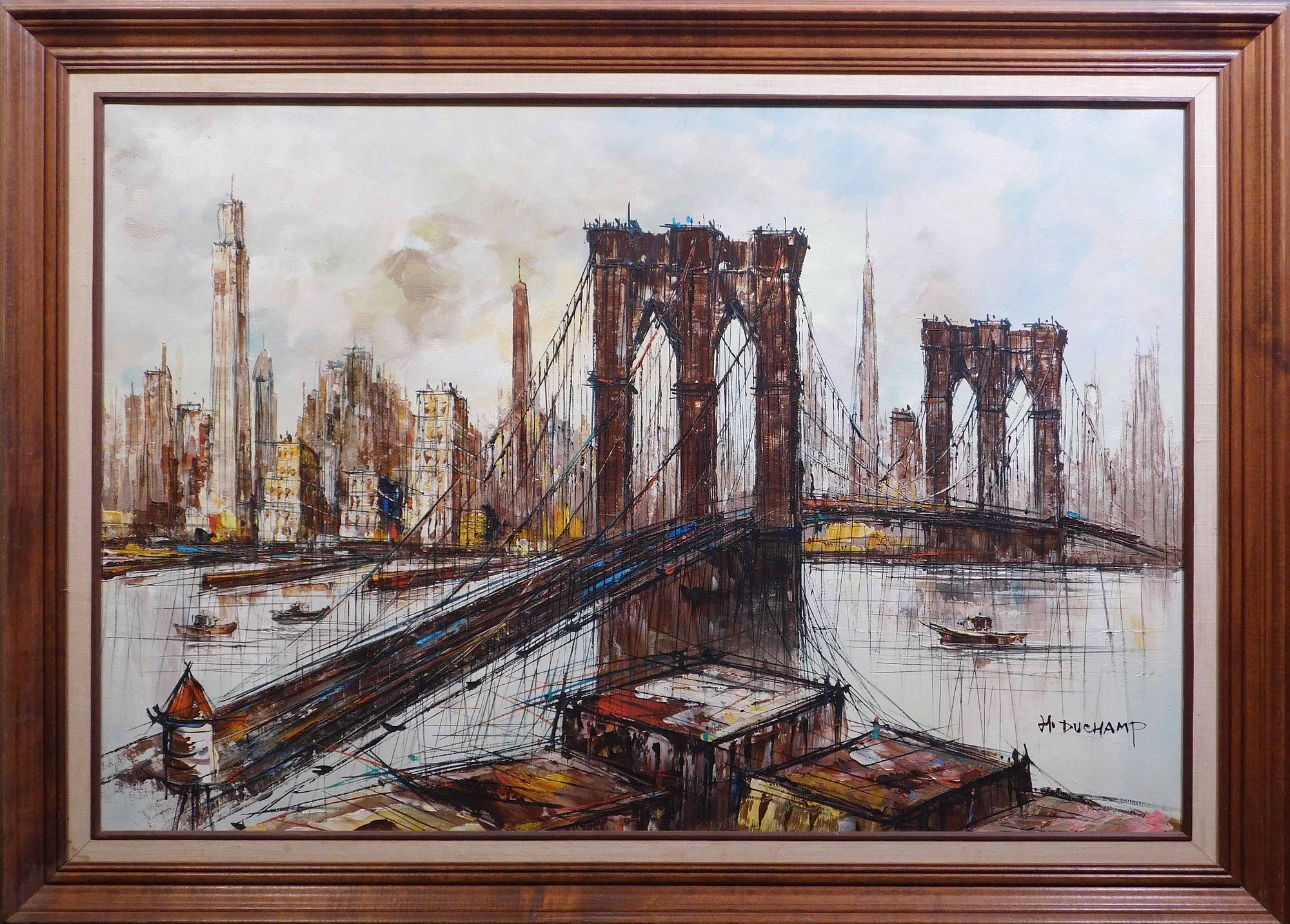 Artwork by H. Duchamp, Brooklyn Bridge, Made of Oil On Canvas
