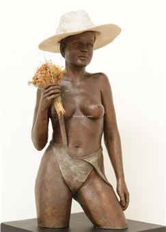 Woman with bouquet and hat - Spriet E