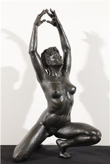 Female nude in dance pose - Irénée Duriez