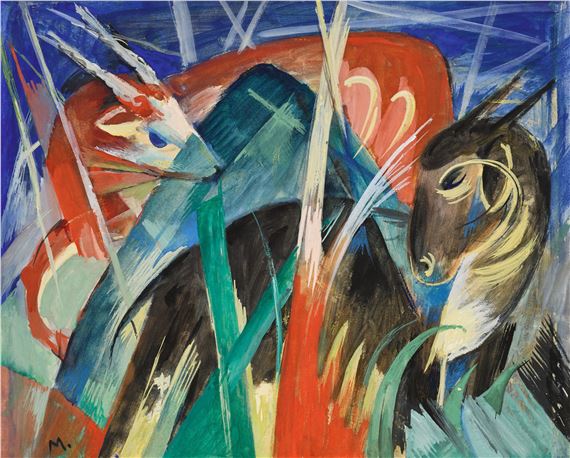 Fabeltiere I (Tierkomposition I) - Franz Marc