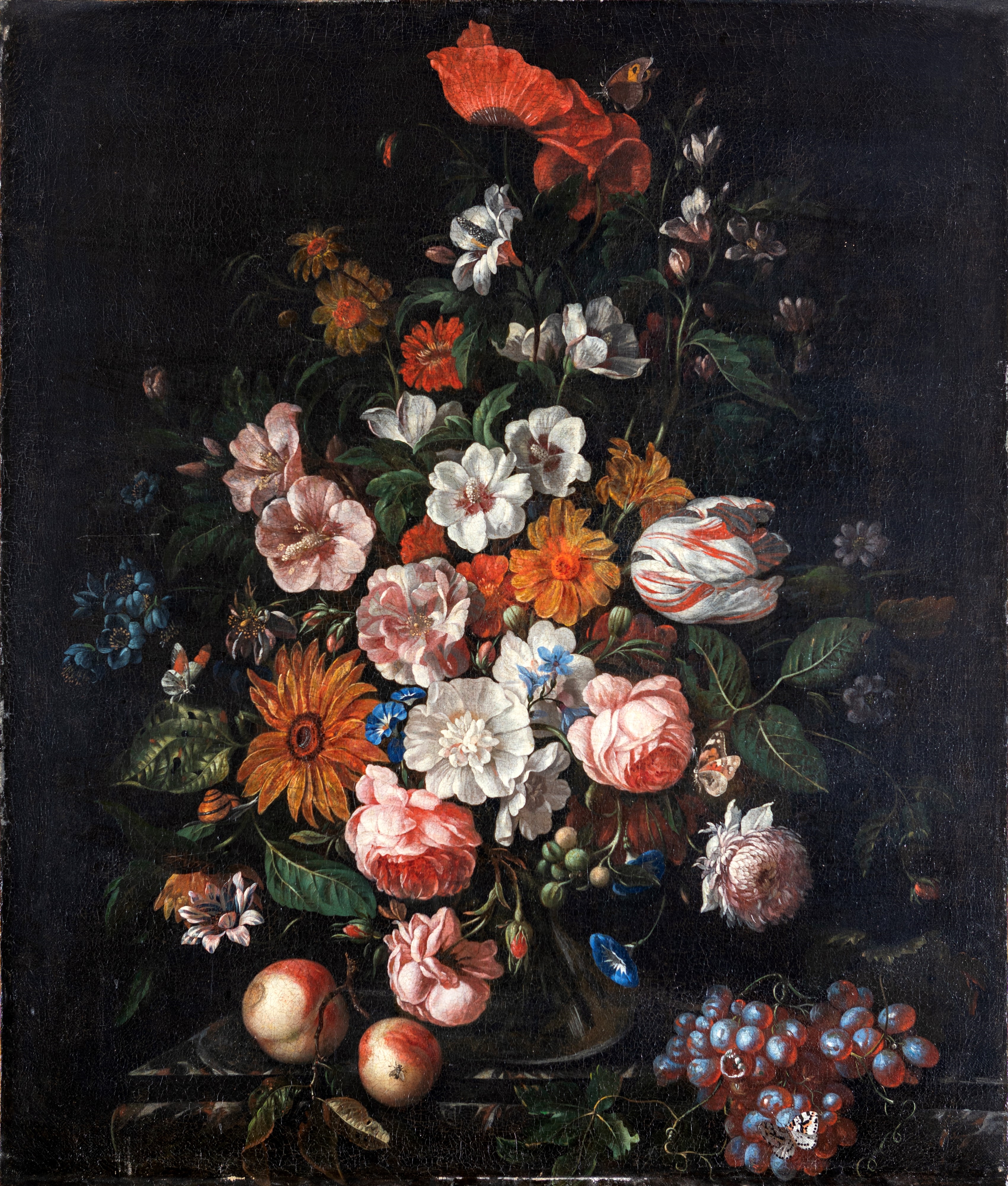 Artwork by Pieter Hardimé, Natura morta di fiori in un vaso di vetro, Made of oil on canvas