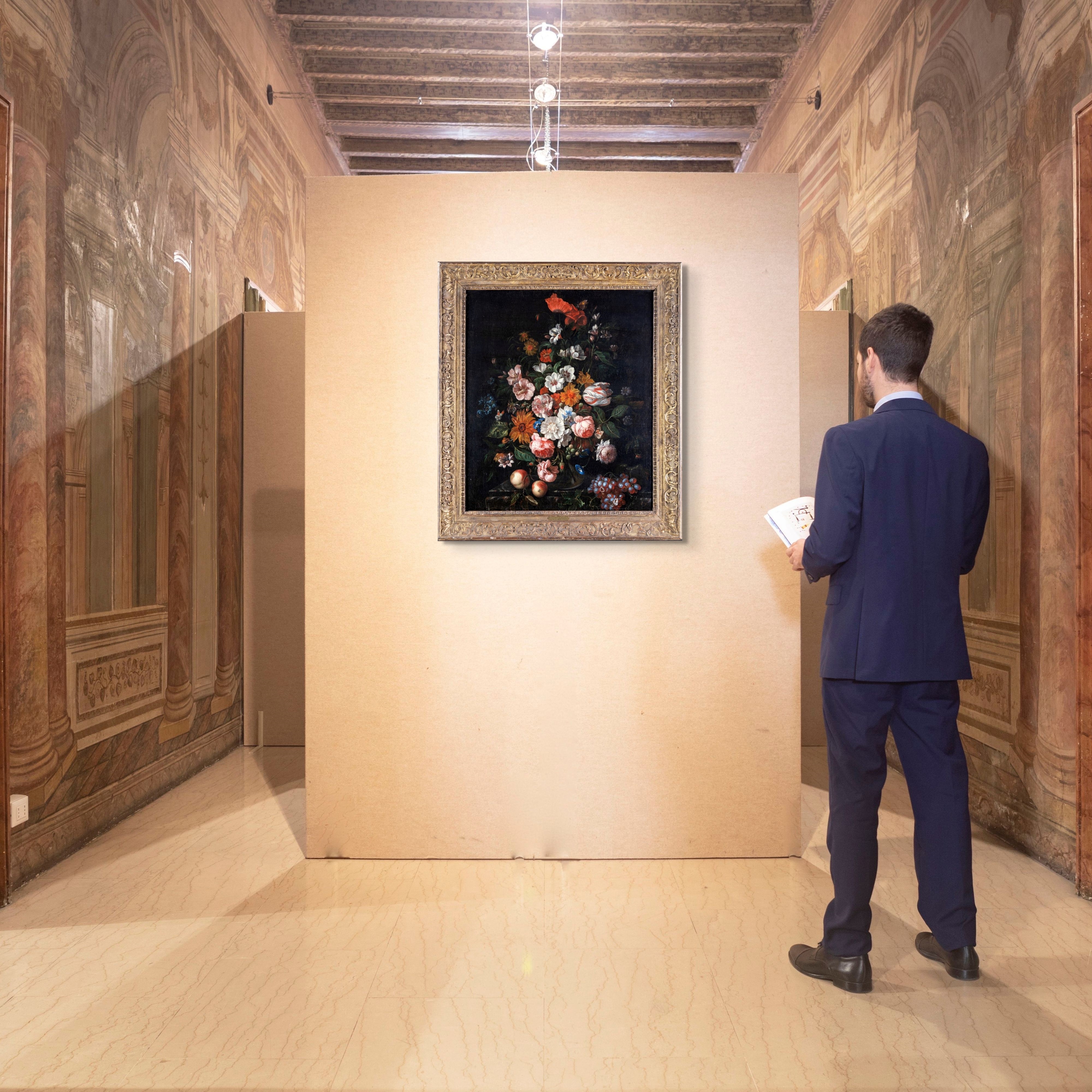 Artwork by Pieter Hardimé, Natura morta di fiori in un vaso di vetro, Made of oil on canvas