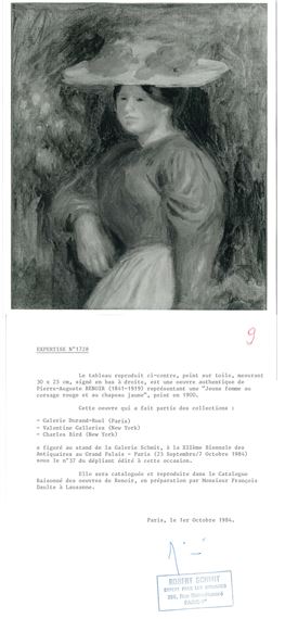 Pierre-Auguste Renoir | Jeune femme au corsage rouge et au