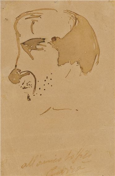 Caricatura di Ardengo Soffici - Carlo Carrà