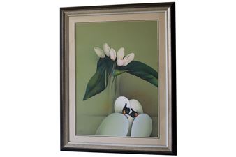 Couple de cygnes et tulipes blanches - Jean-Paul Donadini