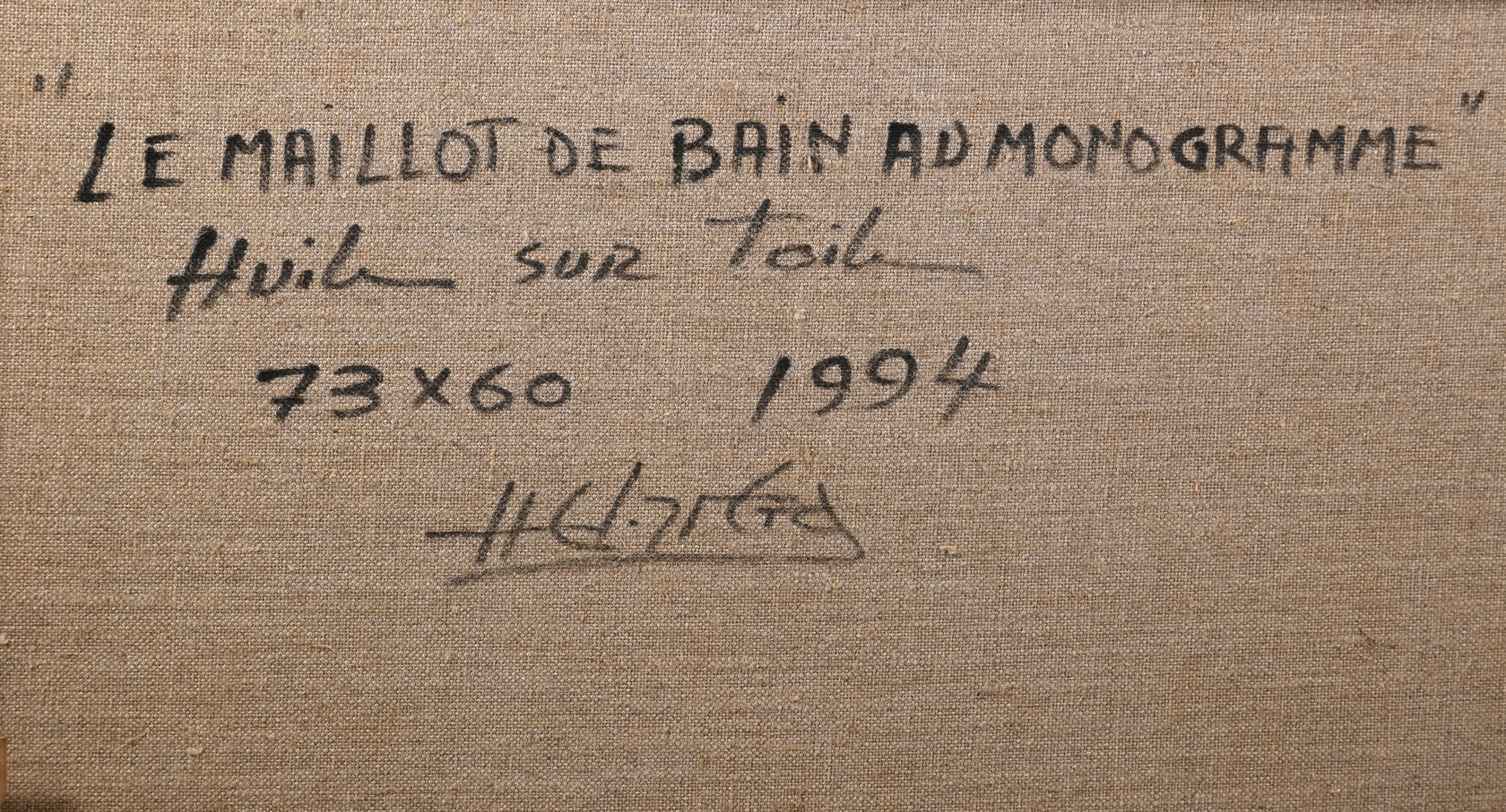 Artwork by José Herrera, Le Maillot de bain au monogramme, Made of oil on canvas